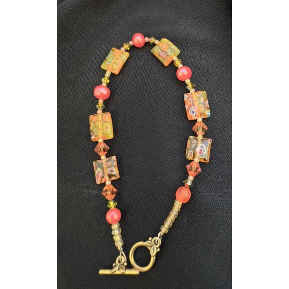 Vintage Millefiori Glass Bracelet - Picture 4 of 6